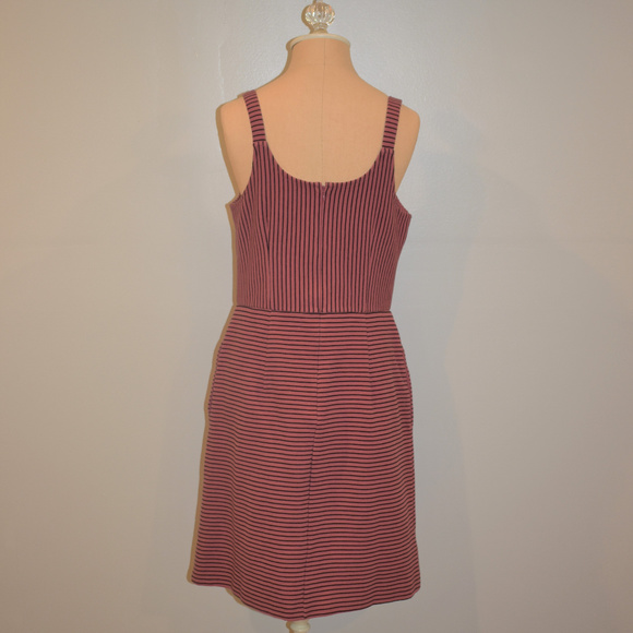 LOFT Pink and Black Striped Sleeveless Dress - Picture 5 of 6